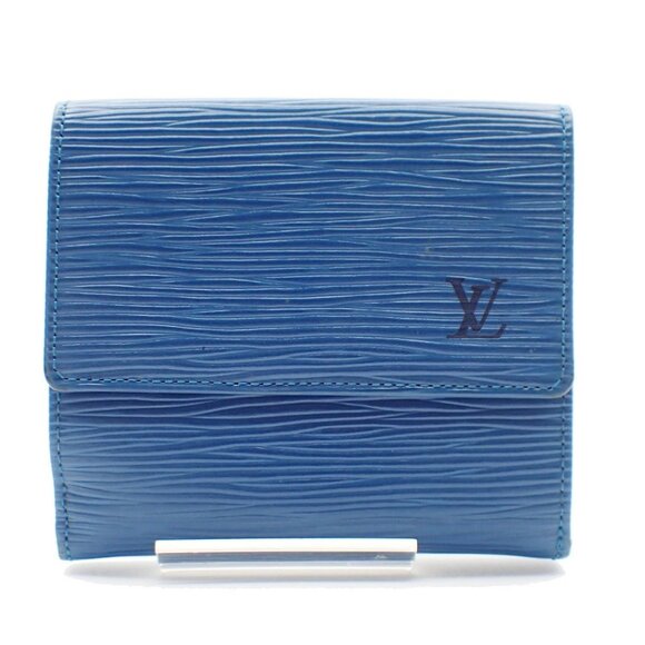 LOUIS VUITTON Porte Monnaie Billet Carte Credit Wallet Epi Blue M63485 07EF446 - Picture 1 of 16